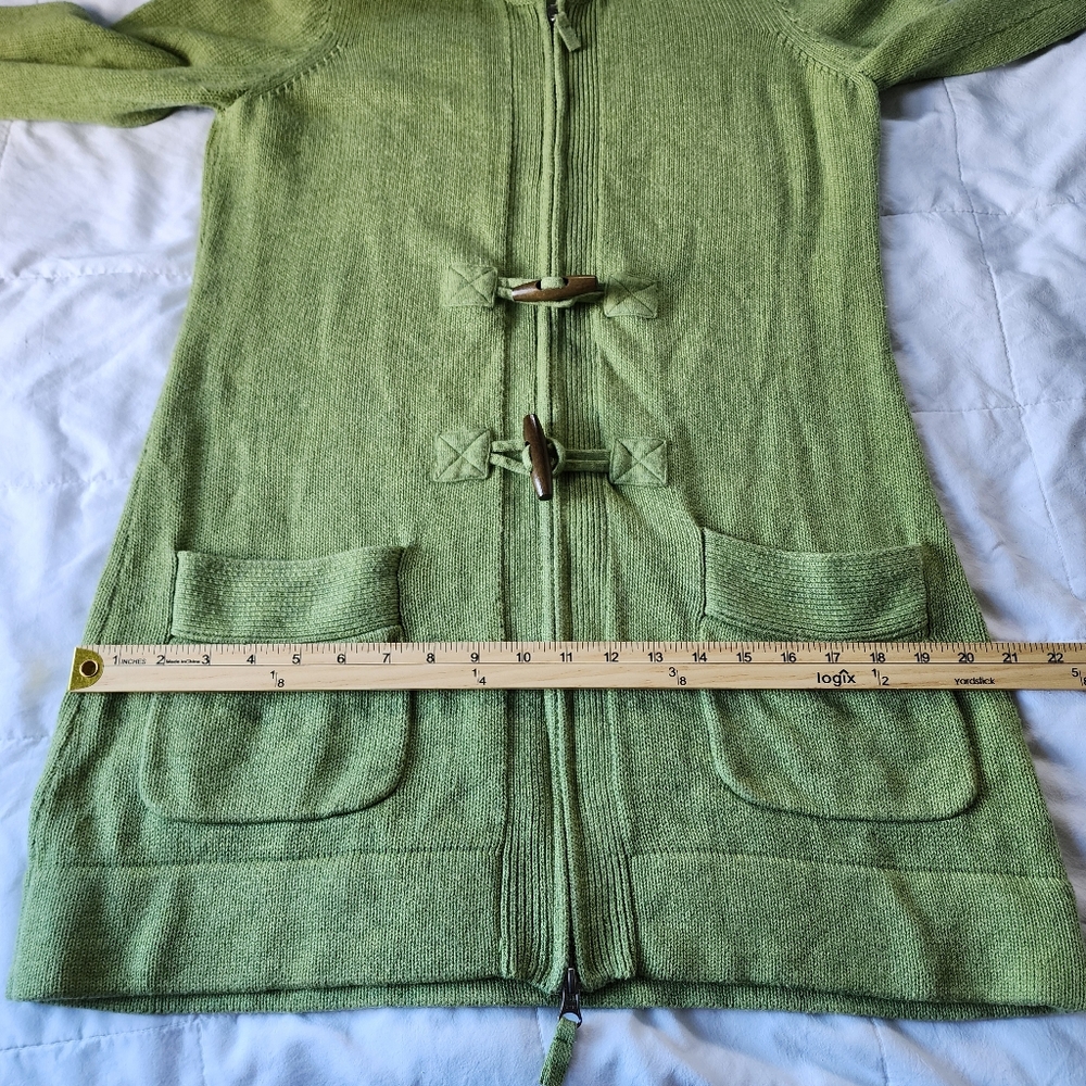 Tyler Boe Cotton Wool Blend Long Line Zipper Front Cardigan Sweater - Picture 9 of 16